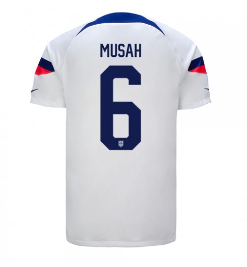 Spojené státy Yunus Musah #6 Domácí Dres MS 2022 Krátký Rukáv